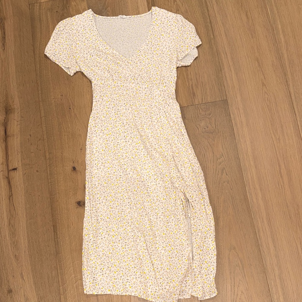 Cotton On Cream Floral Midi Dress